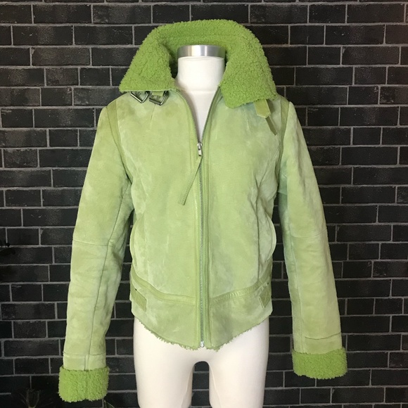 WILSONS LEATHER LIME GREEN LEATHER JACKET - Picture 2 of 16